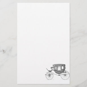 Vintages 1800s Wagen-Pferdegezeichnetes Briefpapier