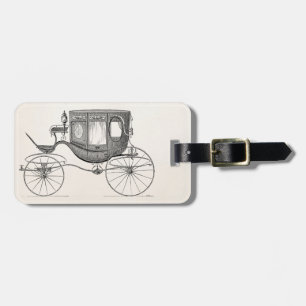 Vintages 1800s Wagen-Pferdegezeichnetes Gepäckanhänger