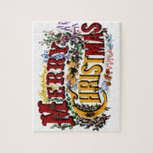 Vintages 1876 Frohe Weihnachtspuzzle Puzzle (Vertikal)