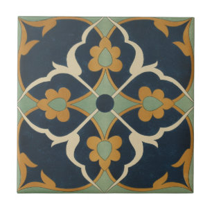 Vintages 1884 Ornamental-Keramik-Kunst-Grün Fliese