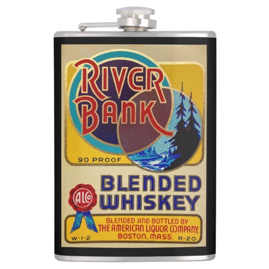 Vintages 1940-WEISSETIKETT Flachmann (Vorderseite)