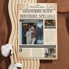 Vintages 1945 80. Geburtstagspopster - Personalisi Feiertagskarte