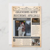 Vintages 1945 80. Geburtstagspopster - Personalisi Feiertagskarte (Vorderseite)