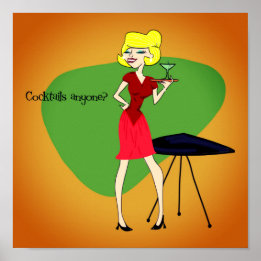 Vintages 1950 Inspiriertes Cocktailposter Poster