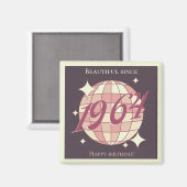 Vintages 1964 60. Geburtstagsretro lila Magnet (Vorderseite/Rückseite)