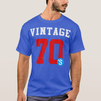 Vintages 1970-Rückendruck auf Hemd T-Shirt
