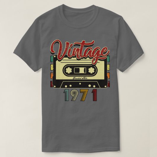 Vintages 1971 Bestes Kassettenband T-Shirt (Design vorne)