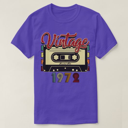 Vintages 1972 Bestes Kassettenband T-Shirt (Design vorne)