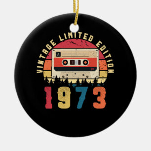 Vintages 1973 Geburtstagskassettenband Keramik Ornament