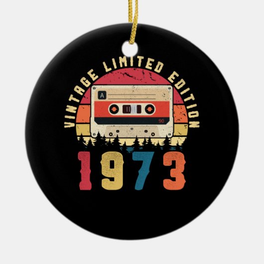 Vintages 1973 Geburtstagskassettenband Keramik Ornament (Vorne)