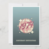 Vintages 1974 50. Geburtstagsretro dunkelblau Einladung (Rückseite)