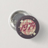 Vintages 1974 50. Geburtstagsretro lila Button (Vorne & Hinten)
