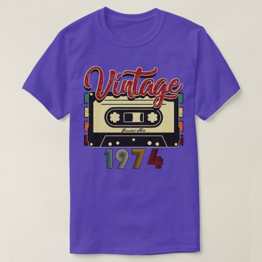 Vintages 1974 Bestes Kassettenband T-Shirt (Design vorne)