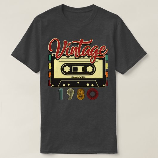 Vintages 1980 Bestes Kassettenband T-Shirt (Design vorne)