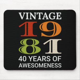 Vintages 1981 40. Geburtstagsangebot Idee Geburtst Mousepad