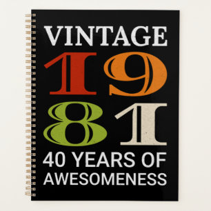 Vintages 1981 40. Geburtstagsangebot Idee Geburtst Planer