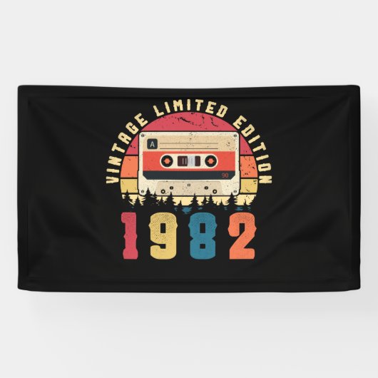 Vintages 1982 Geburtstagskassettenband Banner (Horizontal)