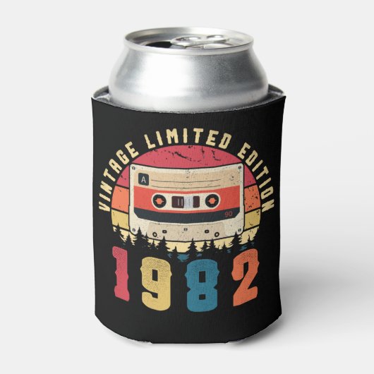 Vintages 1982 Geburtstagskassettenband Dosenkühler (Kanne Vorderseite)