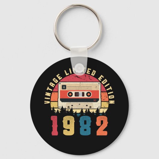 Vintages 1982 Geburtstagskassettenband Schlüsselanhänger (Vorderseite)