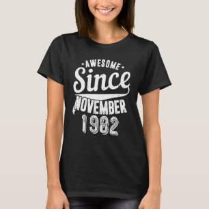 Vintages 1982 Phantastisch seit November Glückwüns T-Shirt