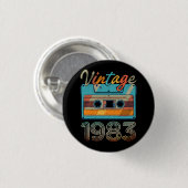 Vintages 1983 Kassettenband Retro 40. Geburtstag 4 Button (Vorne & Hinten)