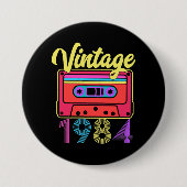 Vintages 1984 farbiges Kassettenband Button (Vorderseite)