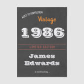 Vintages 1986 Retro Tissue Paper - 40. Geburtstag Seidenpapier (Vorderseite)