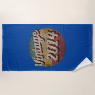 VINTAGES 2014 MÄNNER-GEBURTSGESCHENK STRANDTUCH