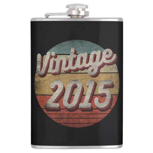 VINTAGES 2015 MÄNNER-GEBURTSGESCHENK FLACHMANN (Vorderseite)