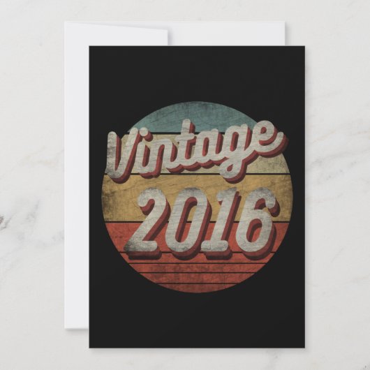 VINTAGES 2016 MÄNNER-GEBURTSGESCHENK EINLADUNG (Vorderseite)