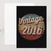 VINTAGES 2016 MÄNNER-GEBURTSGESCHENK EINLADUNG (Vorne/Hinten)