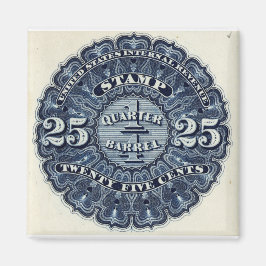 Vintages 25c Bier Revenue Briefmarke Magnet