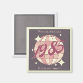 Vintages 39. Geburtstagsretro lila 1985 Magnet (Vorderseite/Rückseite)