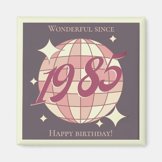 Vintages 39. Geburtstagsretro lila 1985 Magnet (Vorne)