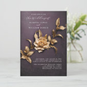 Vintages 3D-Goldfolien qr Einladung (Stehend Vorderseite)