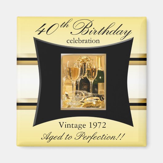 Vintages 40. Gastgeschenk 1972 Magnet (Vorne)