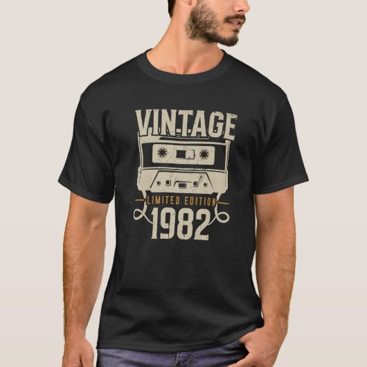 Vintages 40. Geburtstag T-Shirt Retro-Kassettenban (Vorderseite)