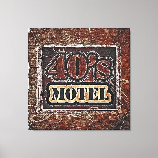 Vintages 40er-Motel - überzogene Canvas Leinwanddruck (Vorderseite)