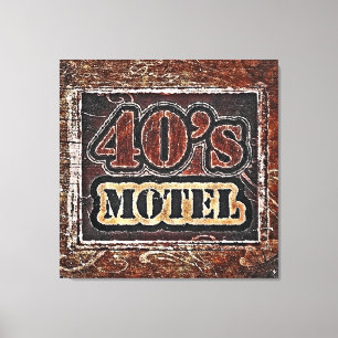 Vintages 40er-Motel - überzogene Canvas Leinwanddruck