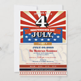 Vintages 4. Juli Party Einladung