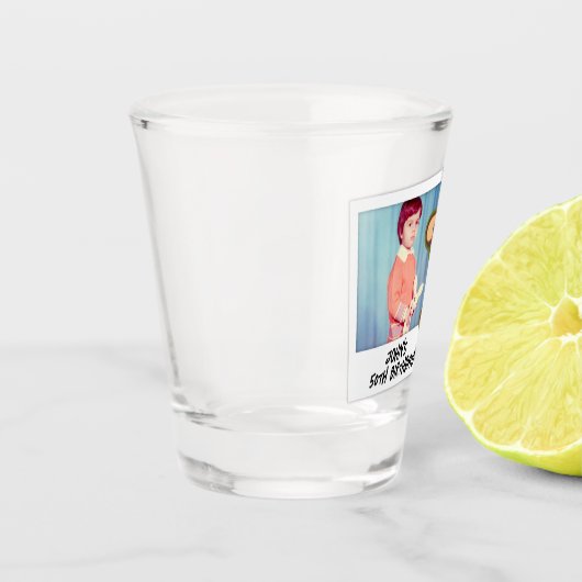 Vintages 50. Geburtstag-Foto 1975 Schnapsglas (Links)