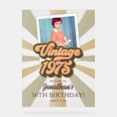 Vintages 50. Geburtstag Foto 1975 Willkommen Acrylschild (Vorderseite)