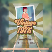 Vintages 50. Geburtstag Foto 1975 Willkommen Acrylschild (Neutral)