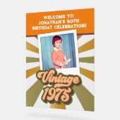 Vintages 50. Geburtstag Foto 1975 Willkommen Acrylschild (Winkel)