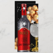 Vintages 50. Geburtstag Roter Wein Schwarzes Gold  Einladung (Vorne/Hinten)
