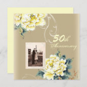Vintages 50. Hochzeitstag Einladung (Vorne/Hinten)