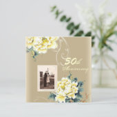 Vintages 50. Hochzeitstag Einladung (Stehend Vorderseite)