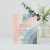 Vintages 70er Rainbow Wedding Menu (Stehend Vorderseite)