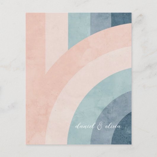 Vintages 70er Rainbow Wedding Menu (Rückseite)