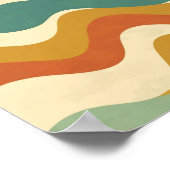 Vintages 70er Wavy Stripes-Muster Poster (Ecke)